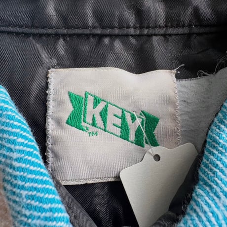 KEY ストライプ柄ウエスタンネルシャツ