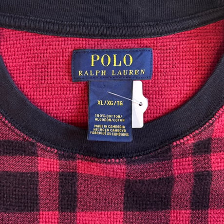 Polo チェック柄サーマルロンT