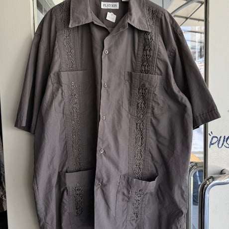 半袖キューバシャツ グレー L
