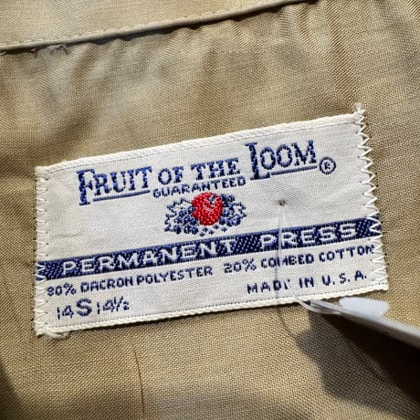 70's〜USA製 FRUIT OF THE LOOMシャツ S