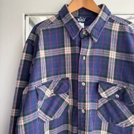 80's USA製 Woolrich チェックネルシャツ