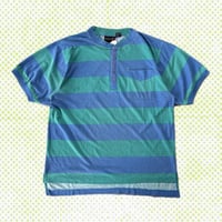 ヘンリーネック ボーダーリンガーTシャツ