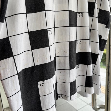 90’s Fruit of the Loom クロスワードパズルプリントTシャツ L