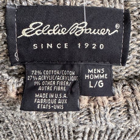 USA製 Eddie Bauer コットンニットセーター L