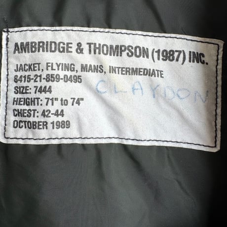 Canadian Military 1989年製 フライトジャケット