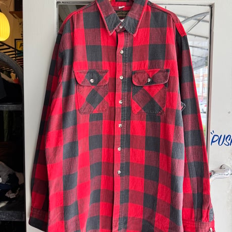 80年代 USA製 EDDIE BAUER ブロックチェックシャツ