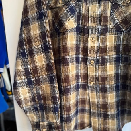 80's Searsアクリルチェックシャツ XL
