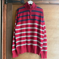 TOMMY HILFIGER ボーダーハーブジップニット