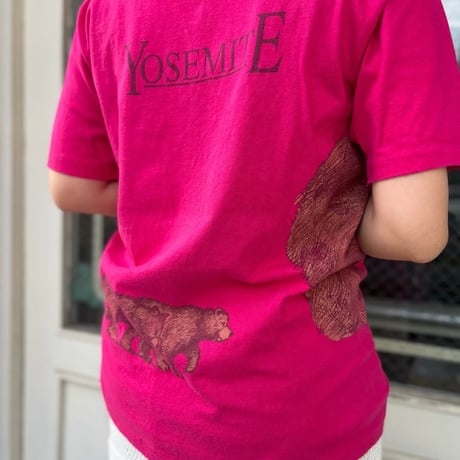 USA製 Hanes くま親子プリントTシャツ