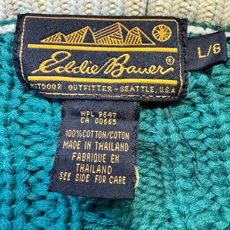 90's Eddie Bauer コットンボーダーニットセーター