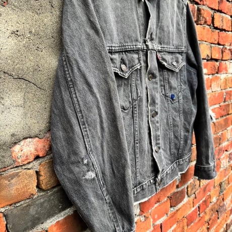 90s カナダ製 Levi's 75505 先染めブラックデニムジャケット