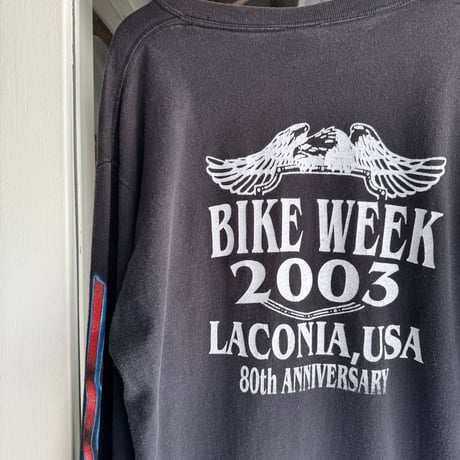 00's BIKE WEEK 袖プリントロンT  M