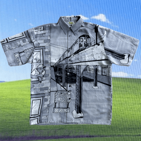 総柄グラフィックシャツ