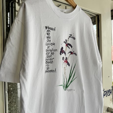 90's USA製フラワープリントTシャツ M