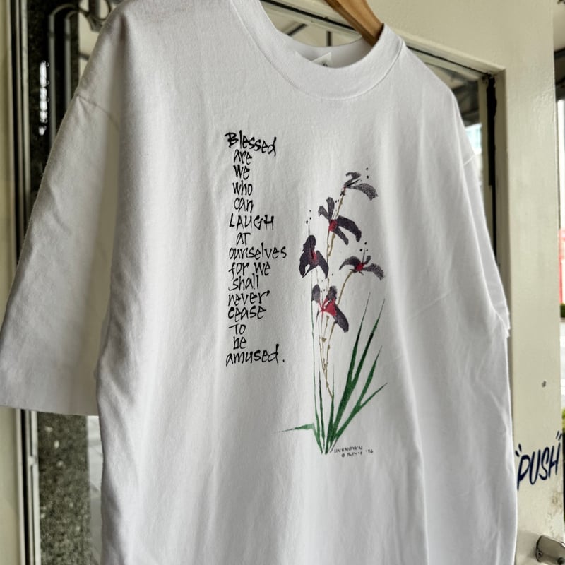 た*と様 90s US製　HARLEQUIN　フラワー・プリントTシャツ　アート 90's USA製フラワープリントTシャツ M | CUSTOM FEVER