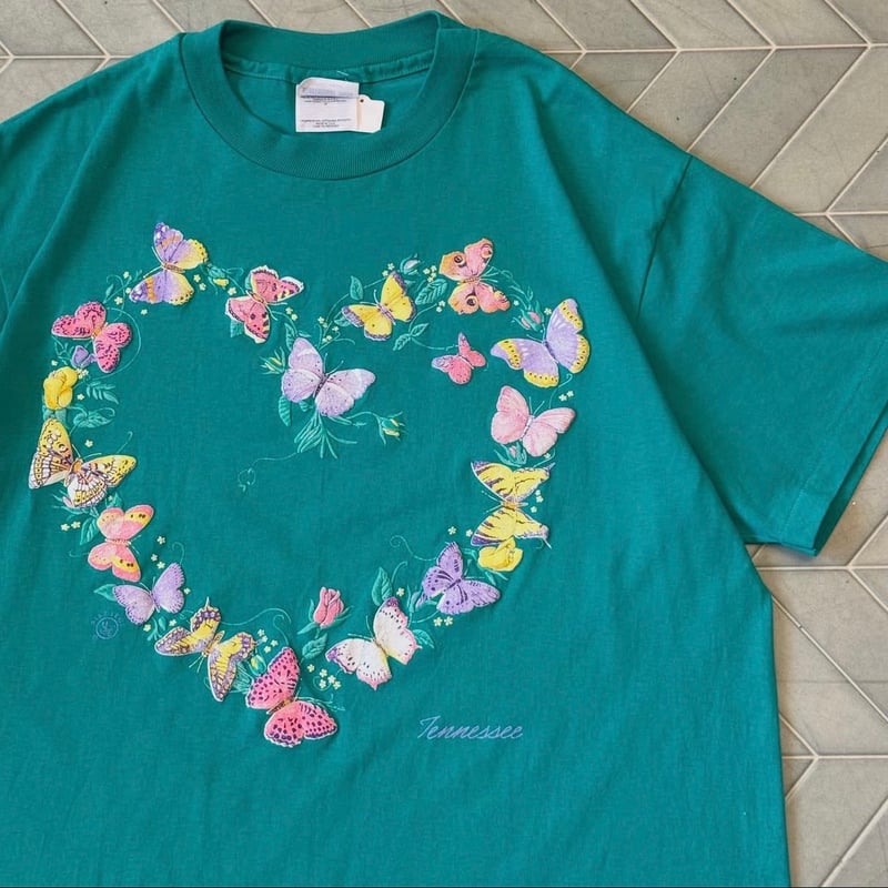90sVintage USA産 蝶々 アート バタフライ TシャツBIGSIZE