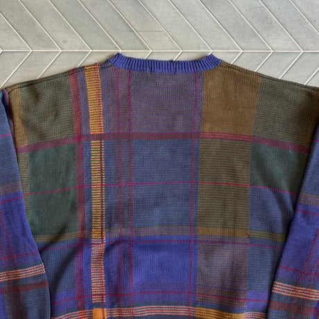 NAUTICA チェック柄コットンニット