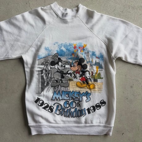 80s USA製 Mickey 60th Birthday ラグランスウェット