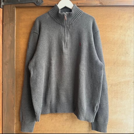 90s Polo Ralph Lauren コットンハーフジップニット