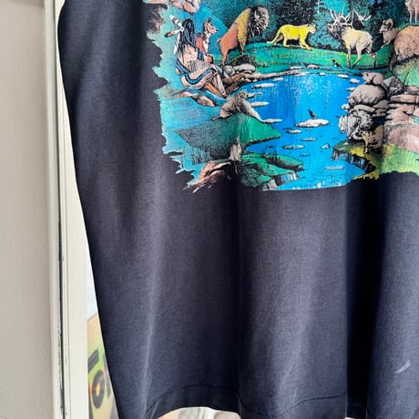 90’s SCREEN STARS BEST ネイティブアメリカンプリントTシャツXL