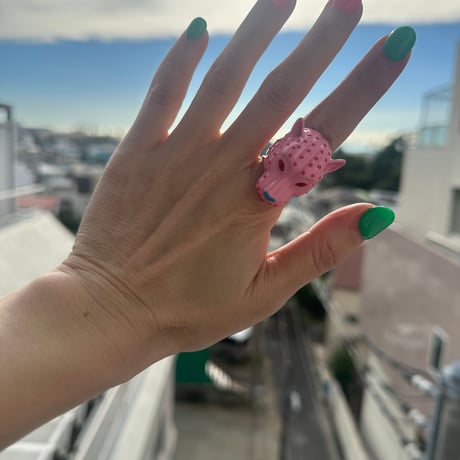 Pink leopard ring