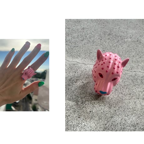 Pink leopard ring