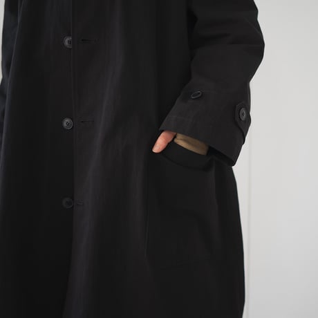high count twill over coat/black