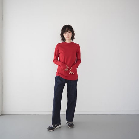 seamless cotton/thumb hole top/deep red/size1.2