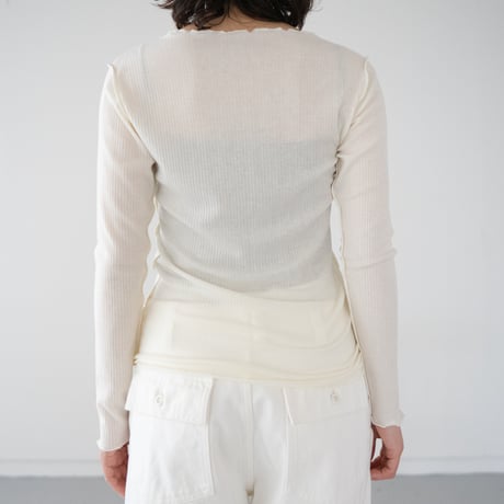 second skin inner/cashimere silk rib tops/ecru