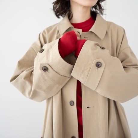 high count twill over coat/beige