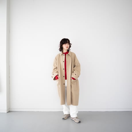 high count twill over coat/beige
