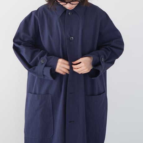 high count twill over coat/navy