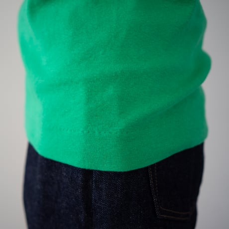 seamless cotton/thumb hole top/island green/size2