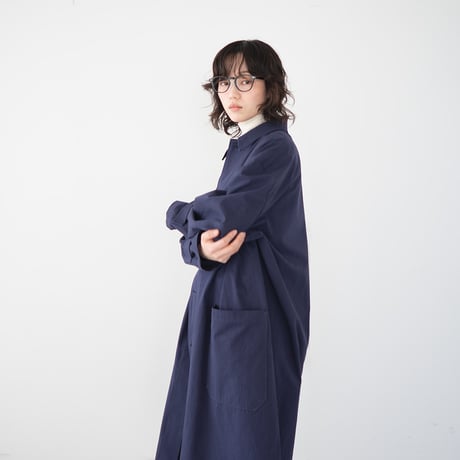 high count twill over coat/navy
