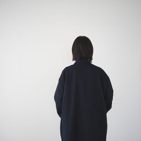 army code/stand fall collar coat/navy