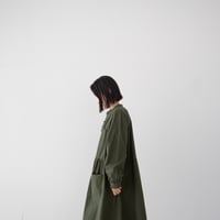 コットンワッシャーバンドカラーワンピース