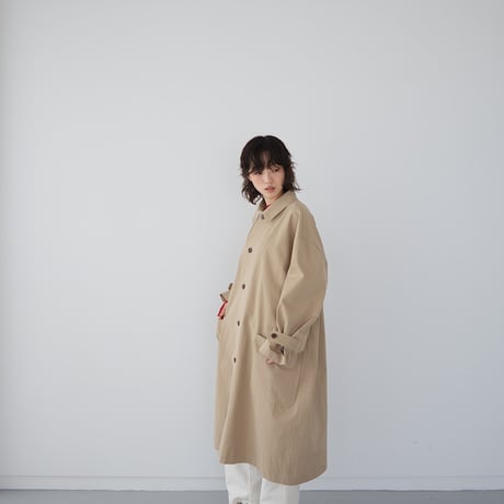 high count twill over coat/beige