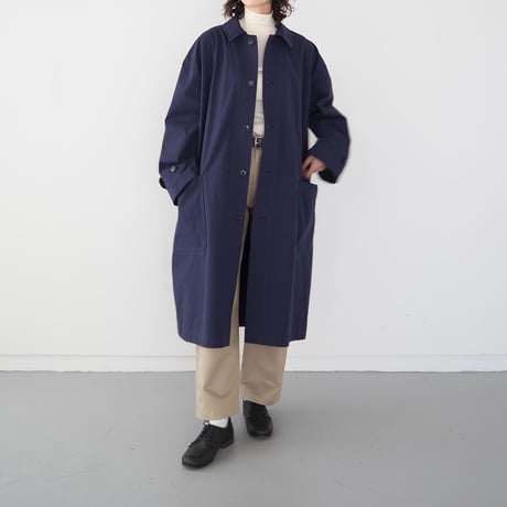 high count twill over coat/navy