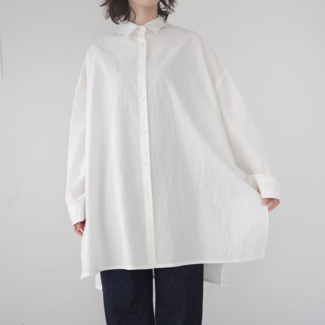 cotton side slit shirt/off white