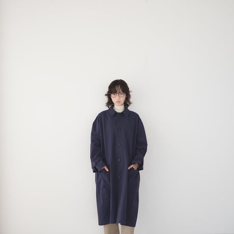 high count twill over coat/navy