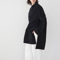 cotton side slit shirt/black