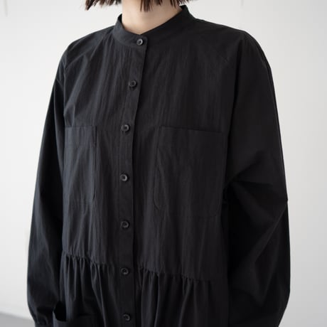 utility shirt dress/black