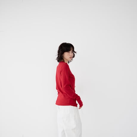 seamless cotton/thumb hole top/deep red/size1.2