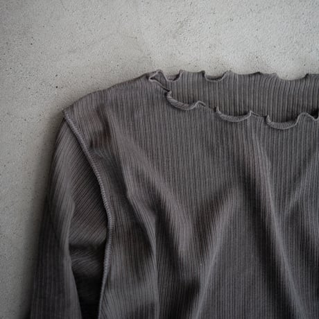 second skin inner/cashmere silk rib tops/charcoal