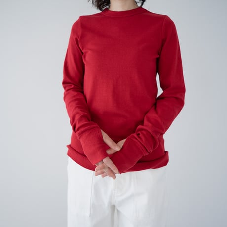 seamless cotton/thumb hole top/deep red/size1.2