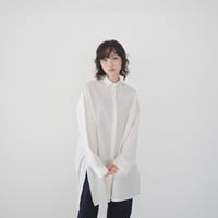 cotton side slit shirt/off white
