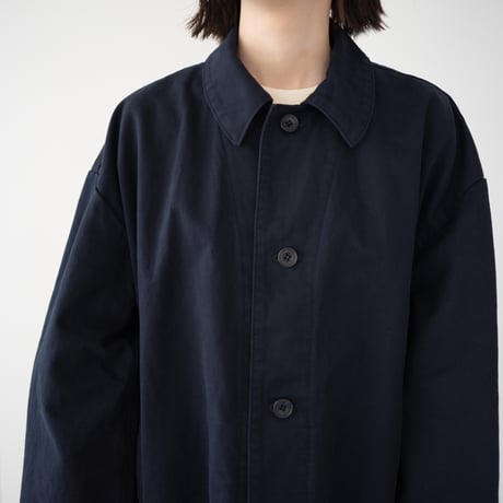 army code/stand fall collar coat/navy