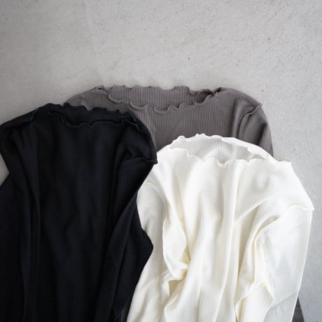 second skin inner/cashmere silk rib tops/charcoal