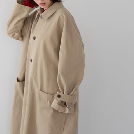 high count twill over coat/beige