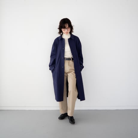 high count twill over coat/navy